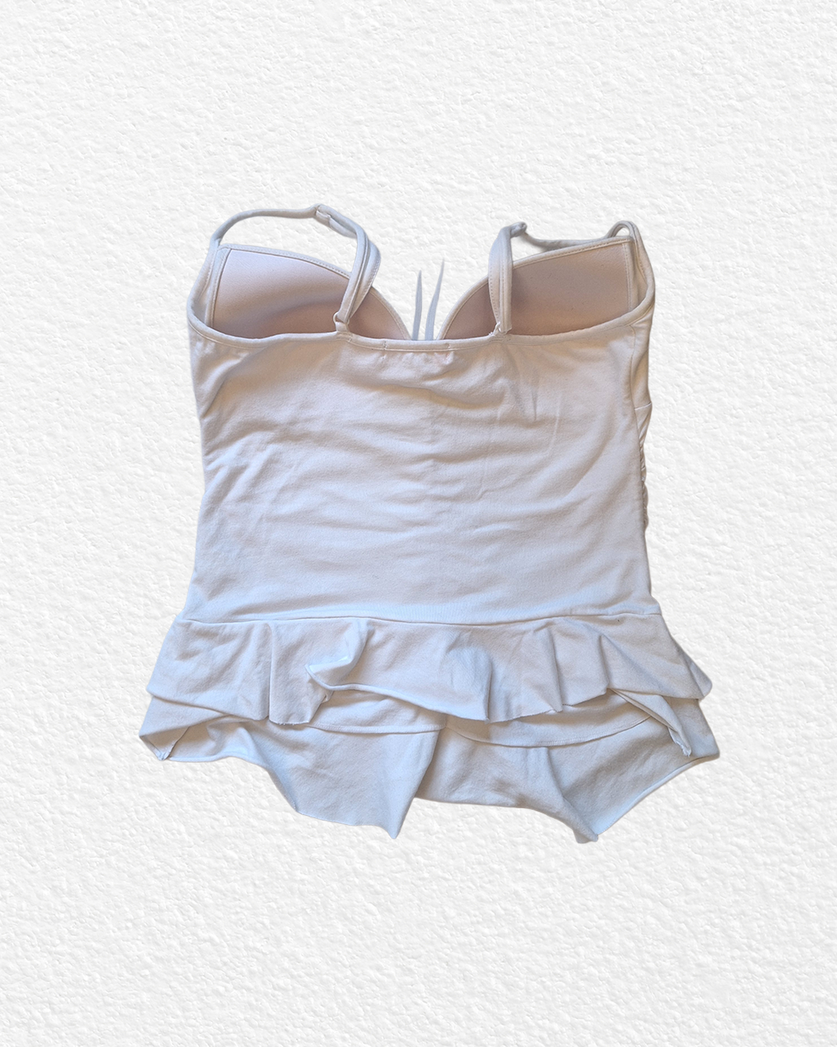 Y2K White Top With Suspenders - S