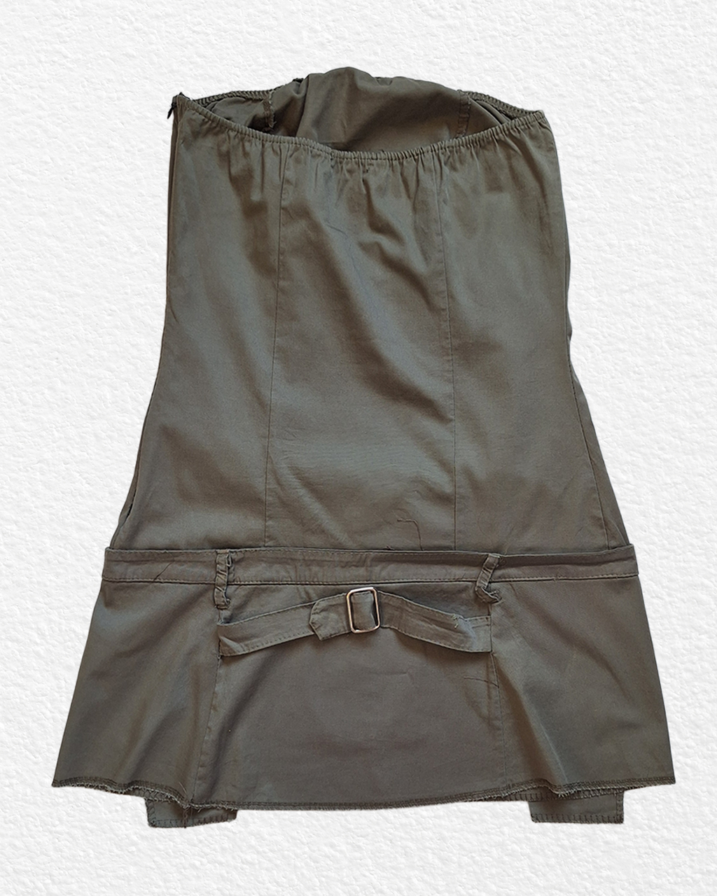 Made in Italy khaki bandeau mini dress - S
