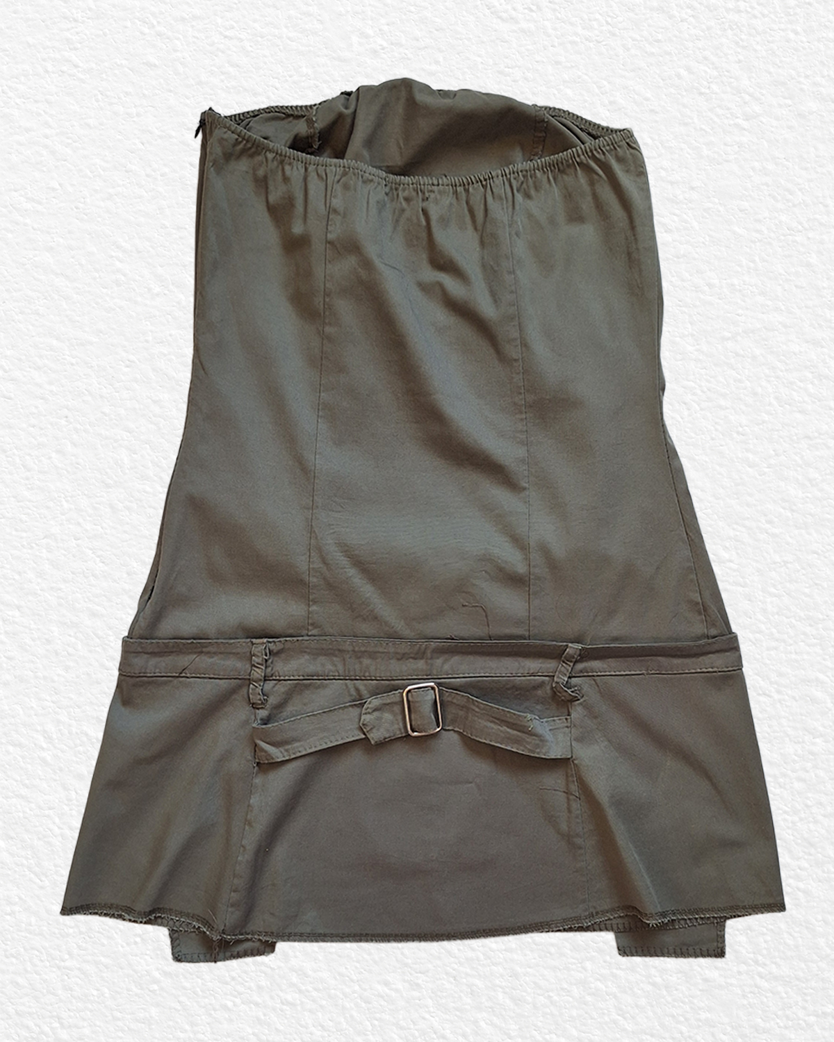 Made in Italy khaki bandeau mini dress - S