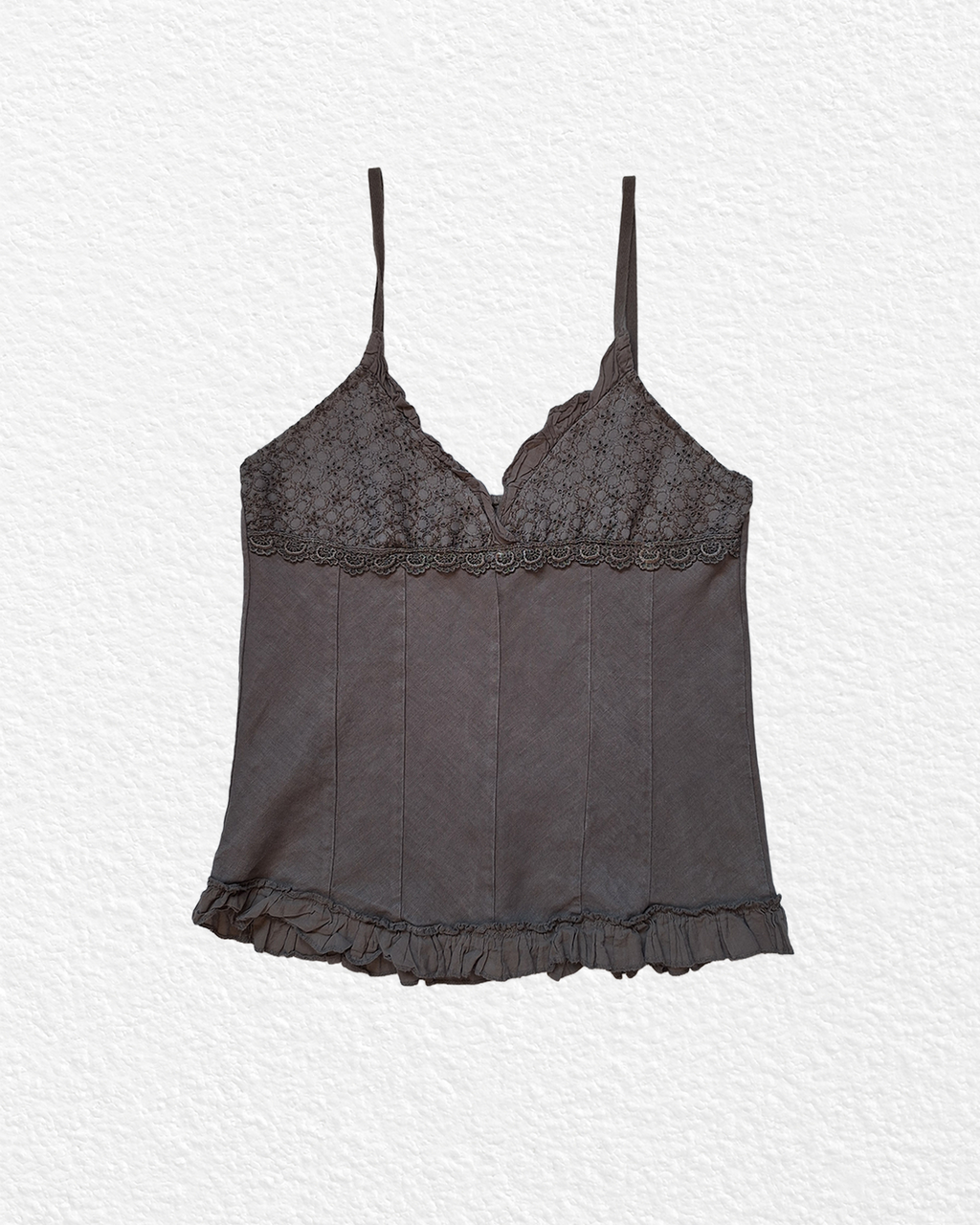 Made in Italy grey-brown linen cami - M