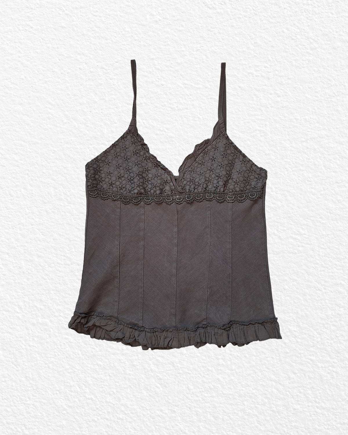 Made in Italy grey-brown linen cami - M