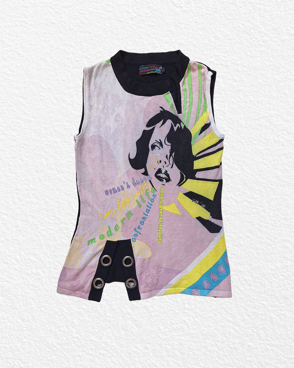 Made in Spain pop-art sleeveless top - S