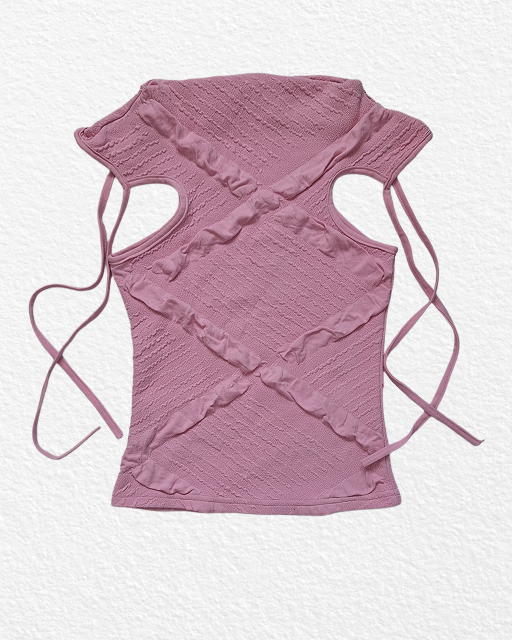 MADE IN ITALY dusty mauve ruffle knit top - S