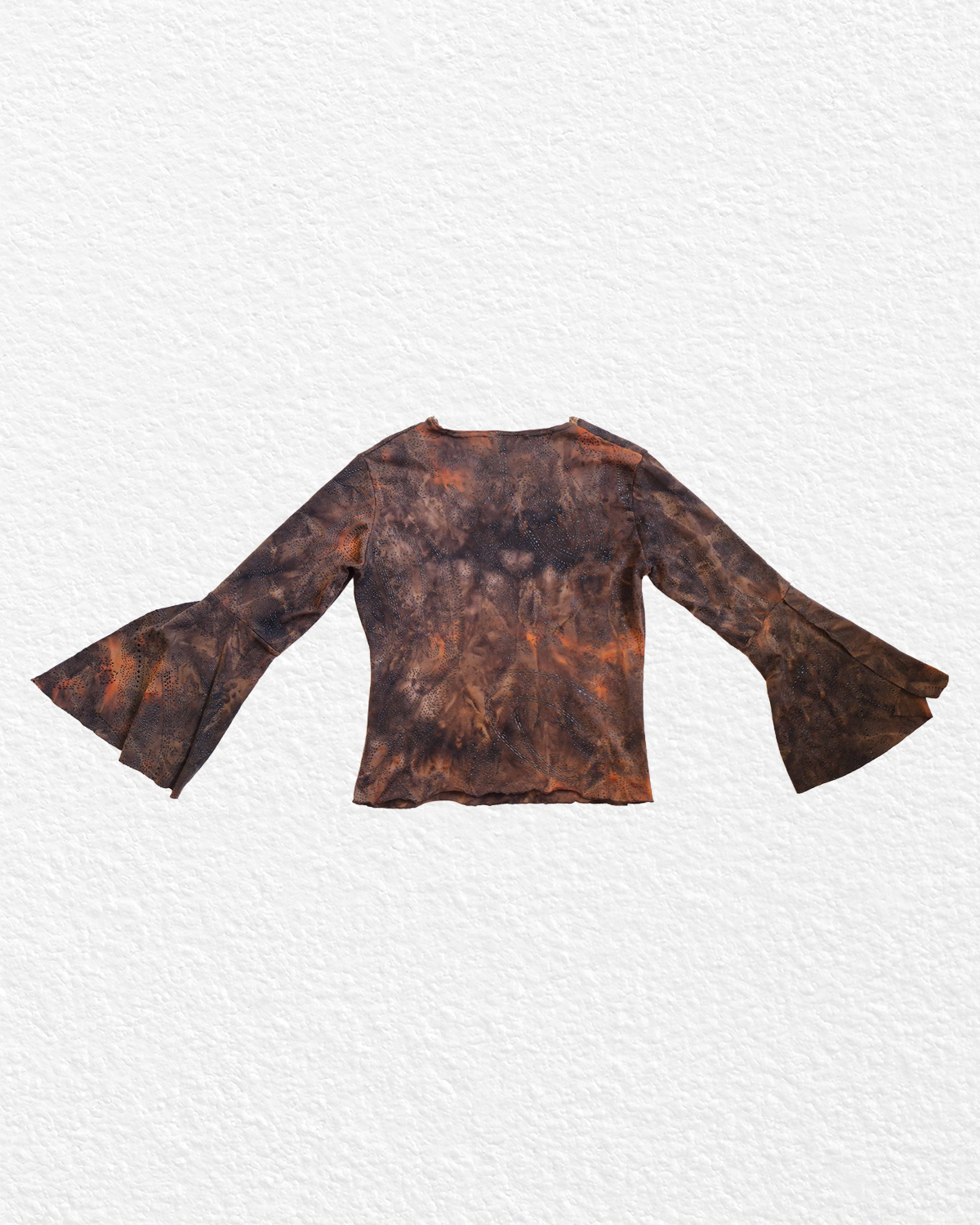 RARE Long-Sleeve Top in Suede Effect with Small Details - S