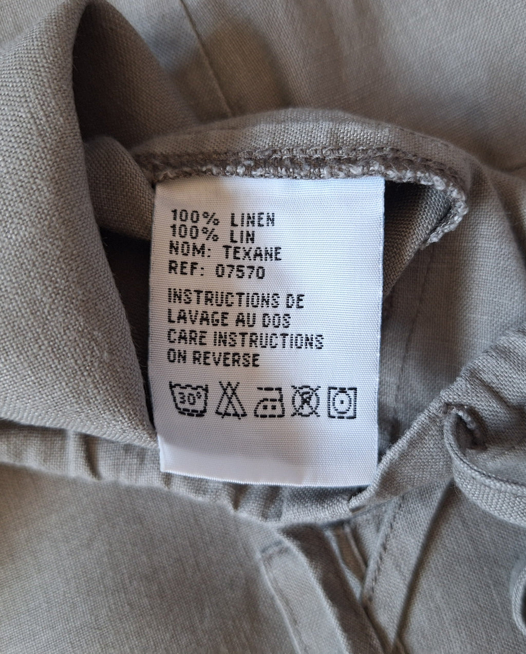 Warm grey linen cami top - M