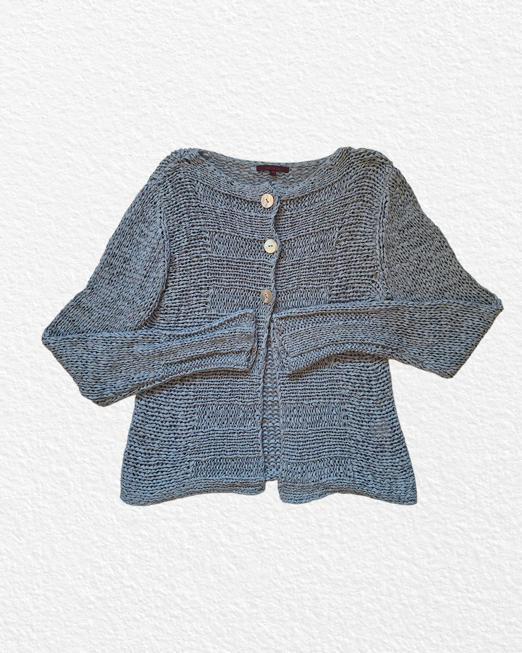 Light Blue Crochet Sweater - M