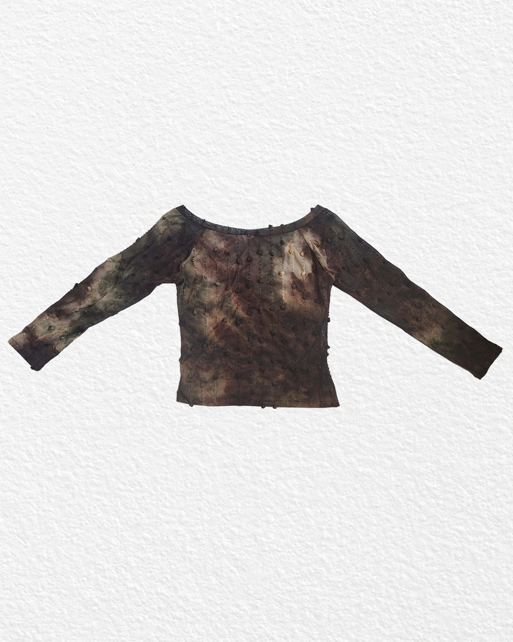 RARE Green and Brown Sheer T-shirt with Details - M,L