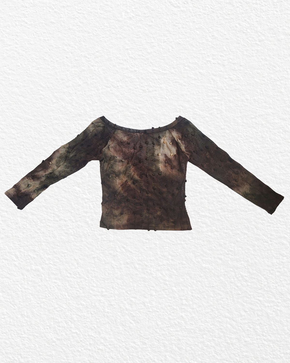 RARE Green and Brown Sheer T-shirt with Details - M,L