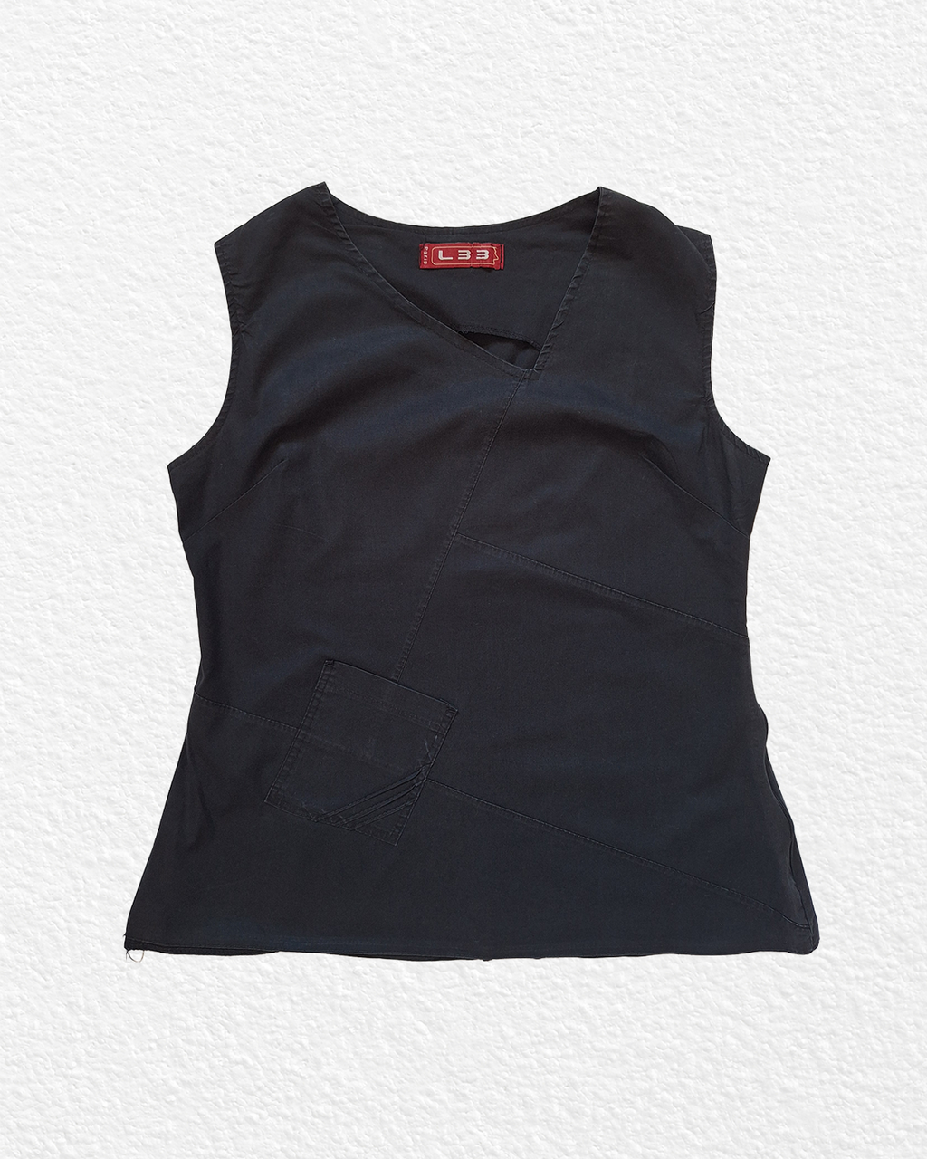 Made in France black asymmetric top — L