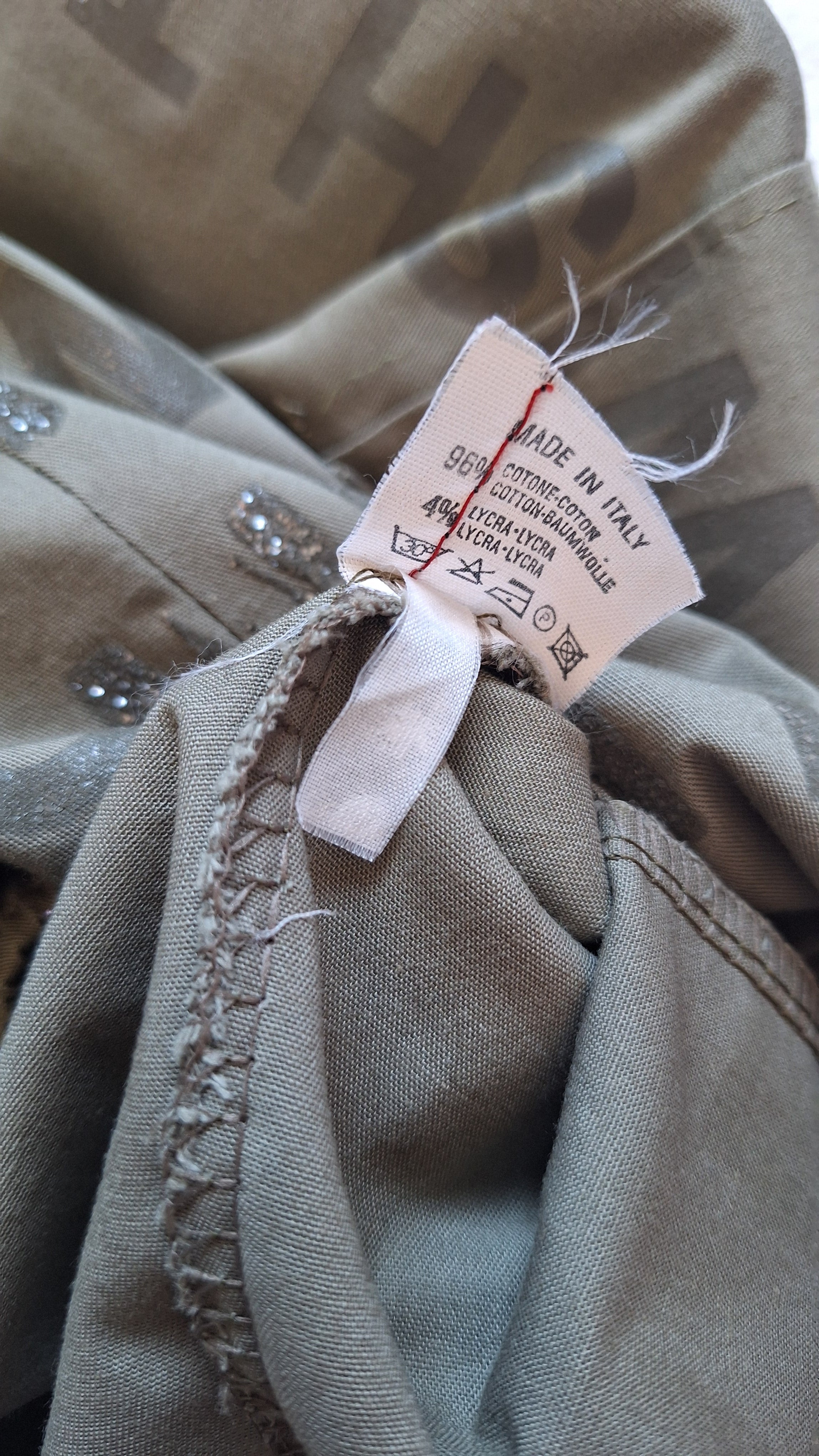Made in Italy khaki bandeau mini dress - S