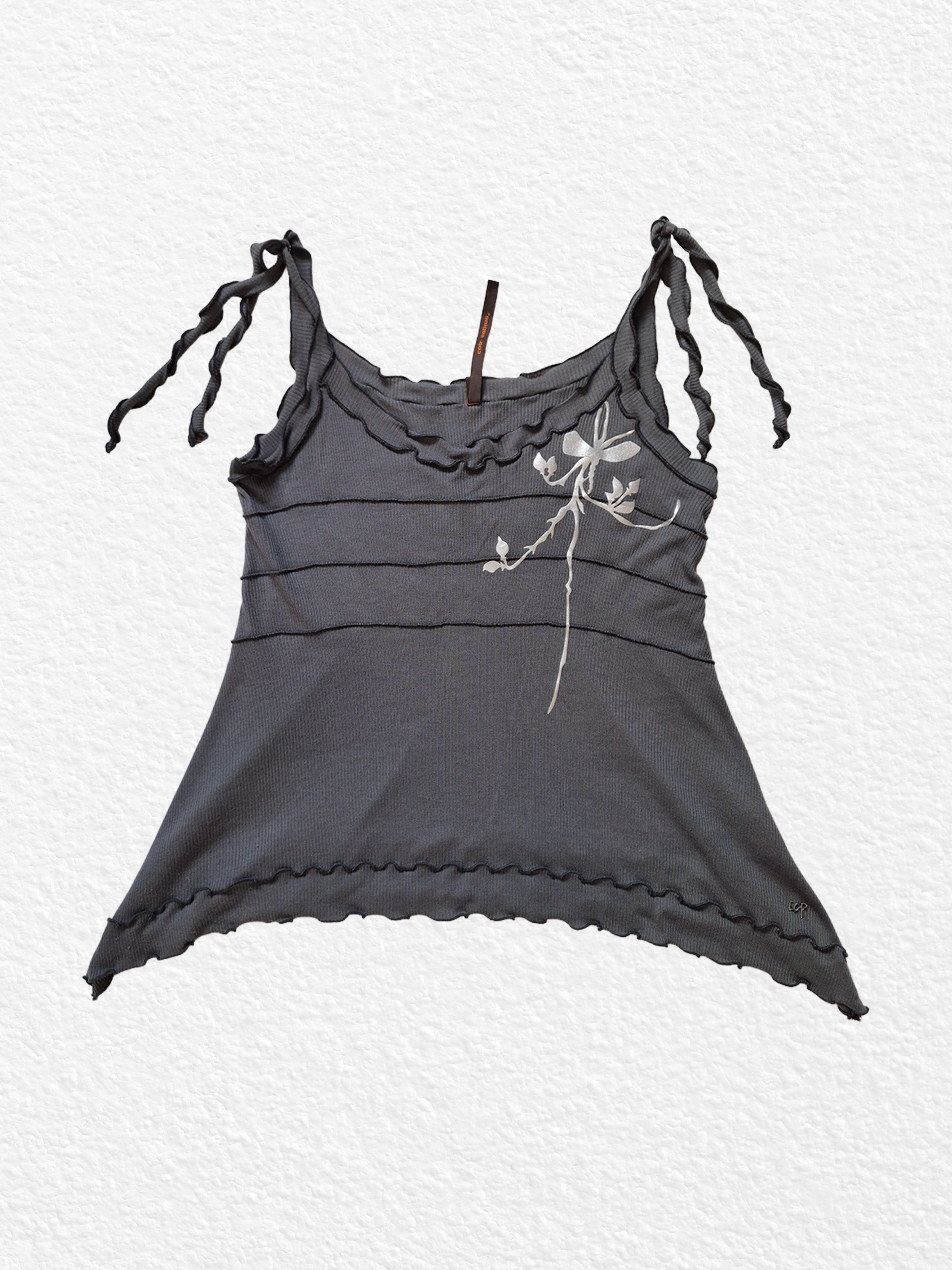 Cop Copine grey sleeveless top with floral print