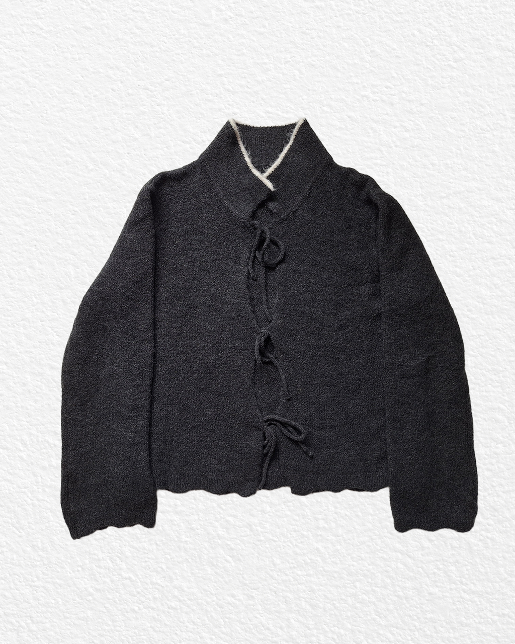 Gray-black wool blend sweater - M