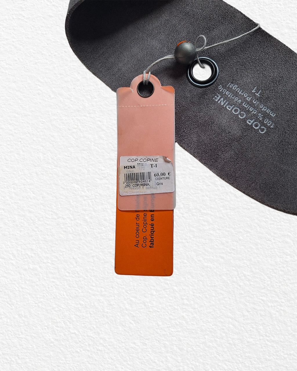 Cop Copine Grey Leather Belt With Floral Cutout Design