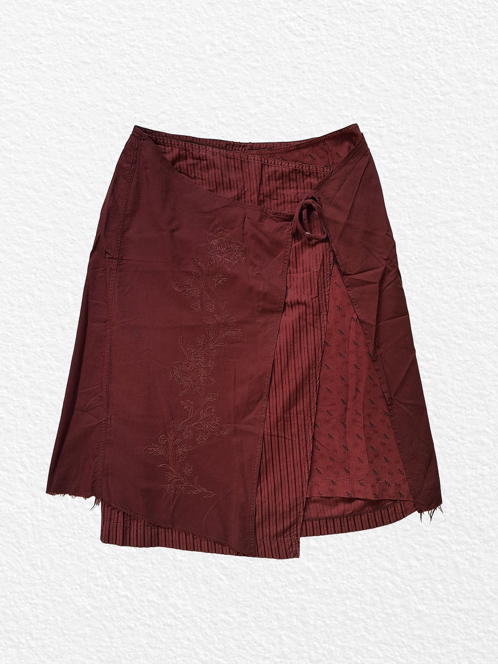 Burgundy wrap skirt