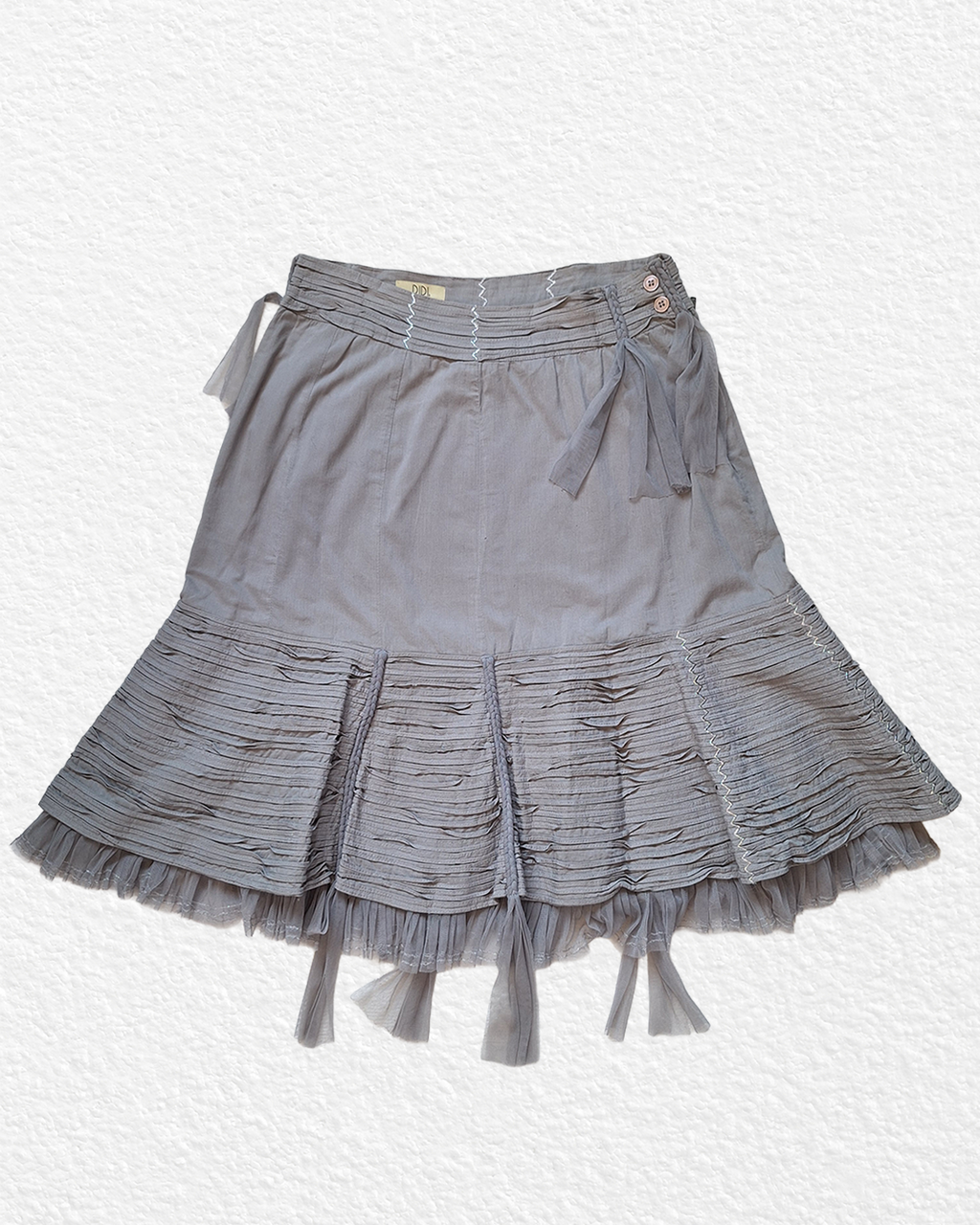 Light grey cotton midi skirt - S