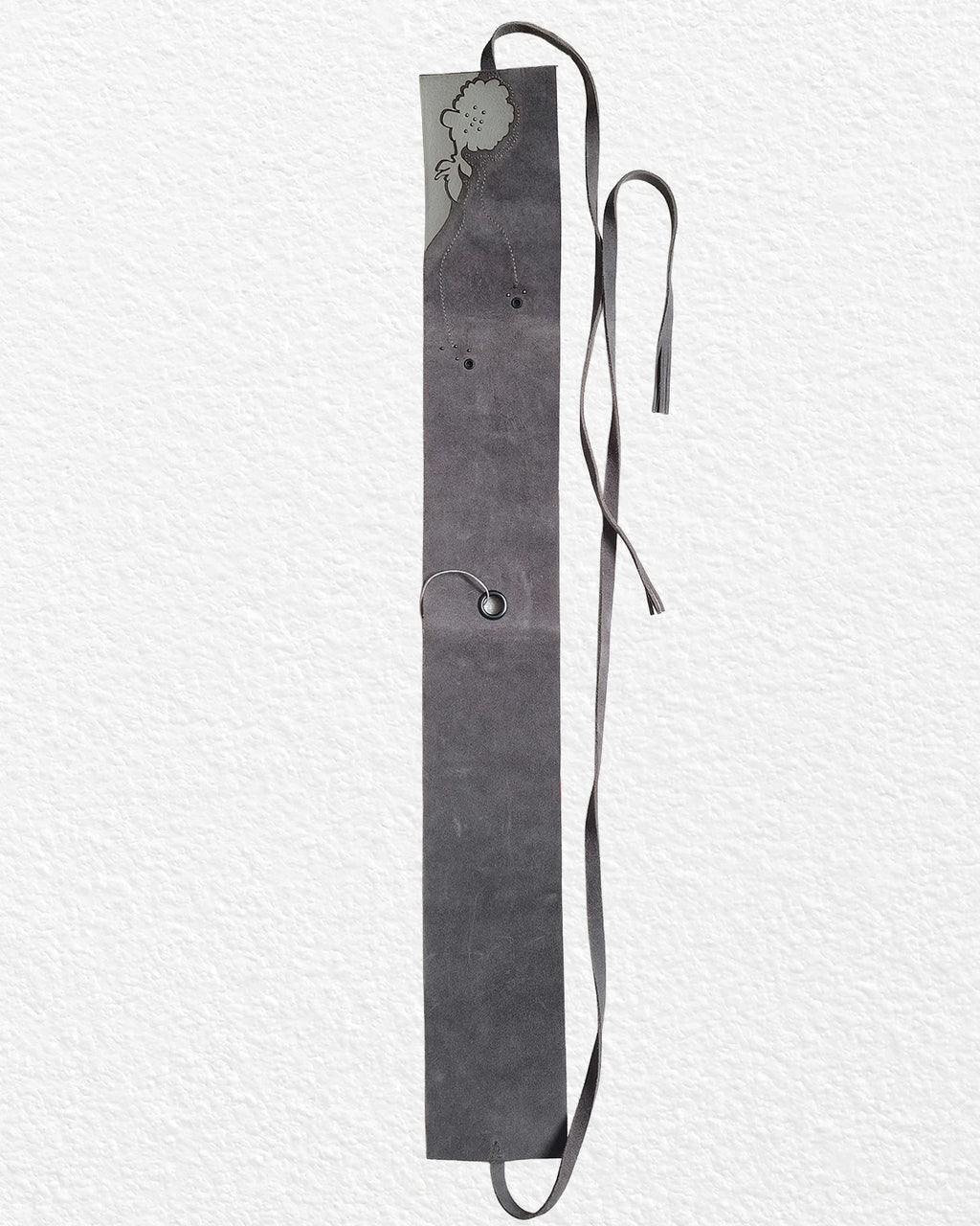 Cop Copine Grey Leather Belt With Floral Cutout Design