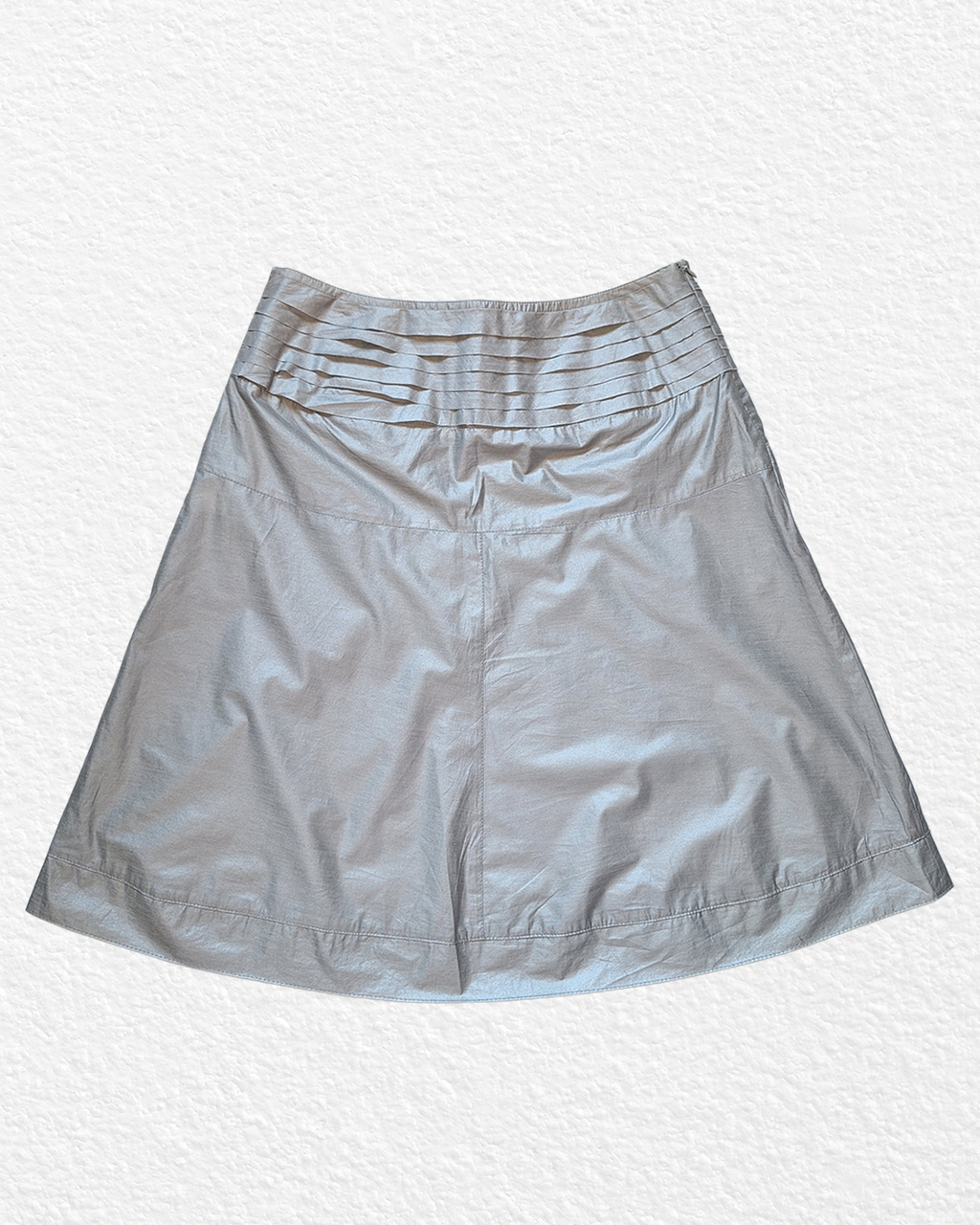 Silver grey A-line midi skirt - M/L