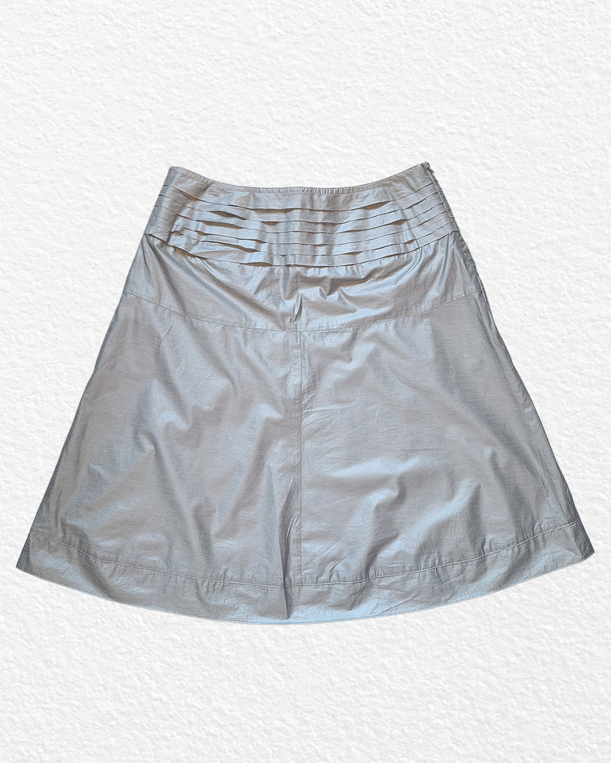 Silver grey A-line midi skirt - M/L