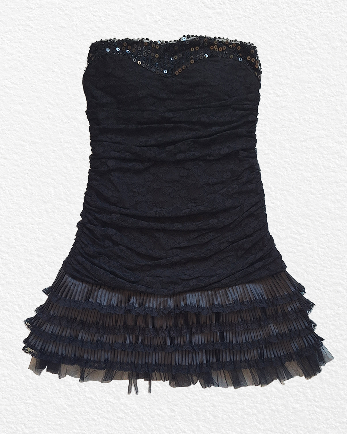 Black strapless mini dress - M