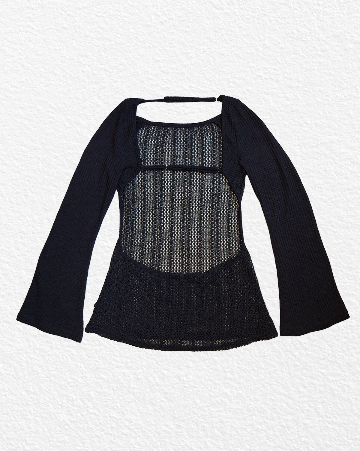Vintage Black Net Shawl - S,M