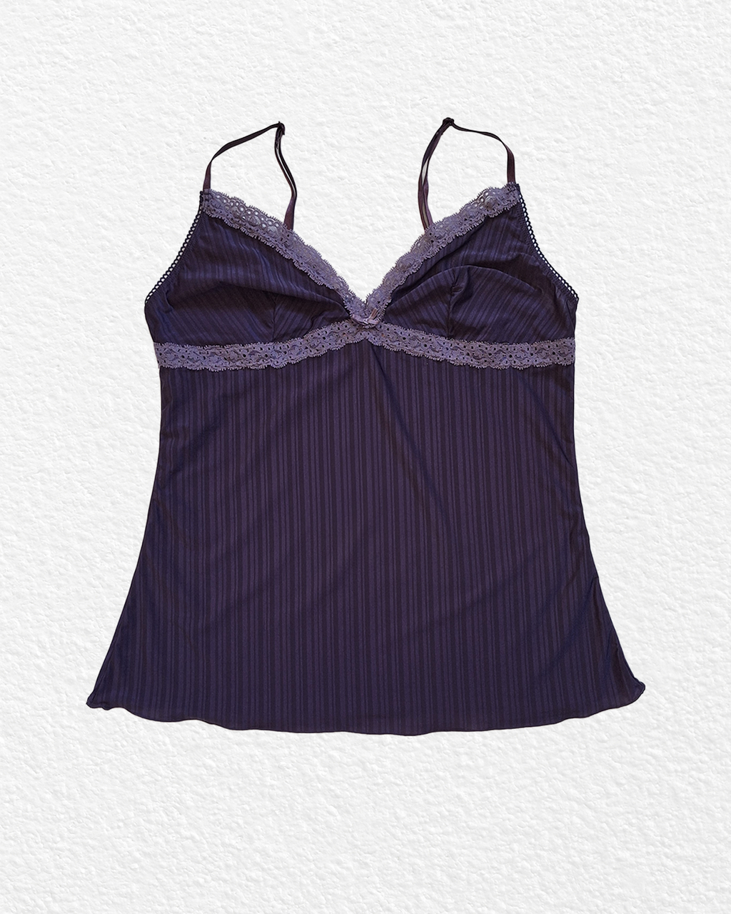 Dark plum satin stripe cami - S/M