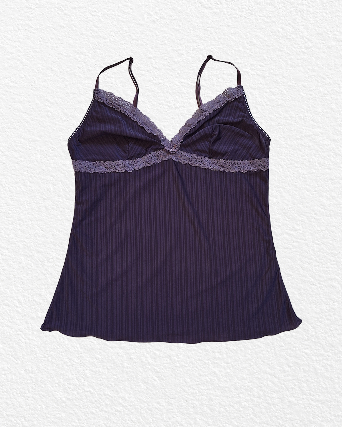 Dark plum satin stripe cami - S/M