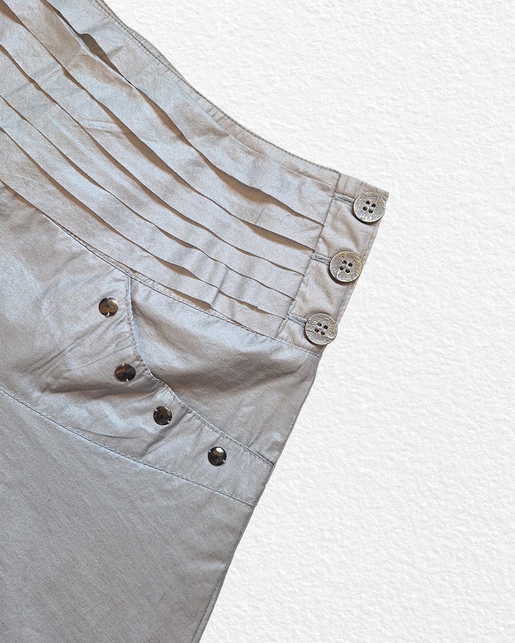 Silver grey A-line midi skirt - M/L