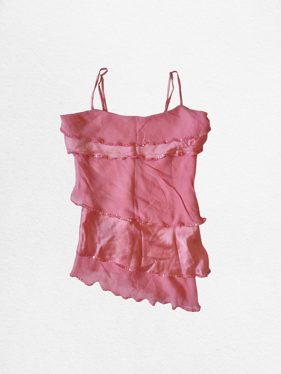 Top à sequins rose tendance