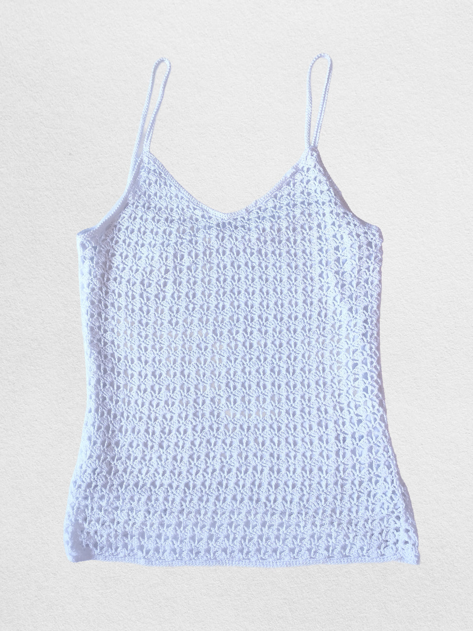 Débardeur en maille crochet blanc