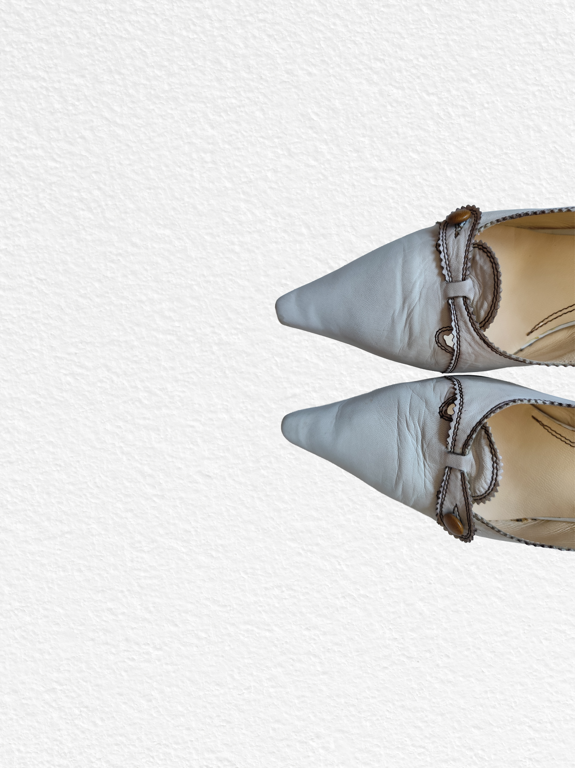 Talon en cuir Blanc